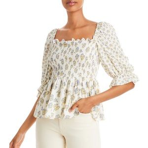 FRENCH CONNECTION DORIA SMOCKED TOP